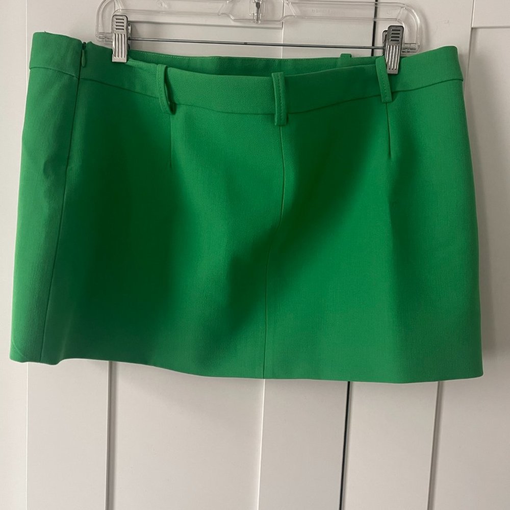 ZARA SEXY Kelly Green Miniskirt With Slit -EXTRA EXTRA LARGE - XXL NEW w Tags